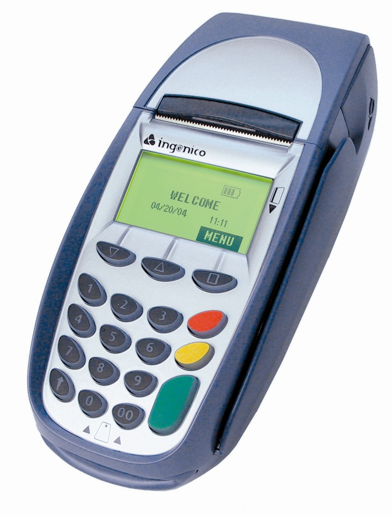 Image d'un TPE mobile GPRS avec lecteurs de carte à puce et de piste magnétique